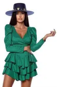 Cum sa te imbraci stilat si sexy pentru o iesire in club 85 ruffle verde