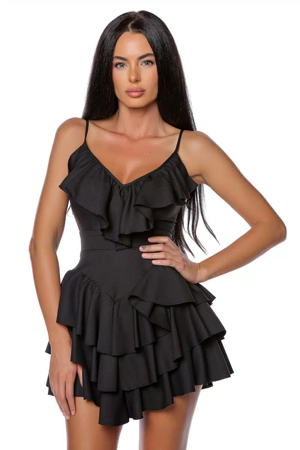 Russian style black white 16 Russian Style Black White detaliu rochie alb negru Romania