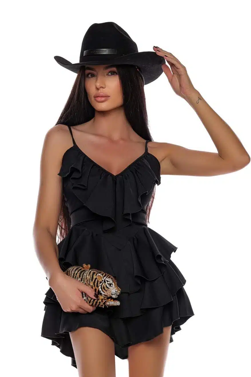 Russian style black white 6 Russian Style Black White rochie mini de petrecere Romania