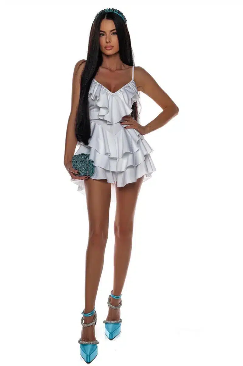 Russian style black white 19 Russian style black white rochie alba rochie wow rochie vara rochie volane — prim-plan