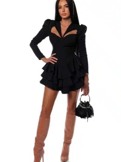 Butterfly cu volane rochie mini clepsidra cu volane Romania