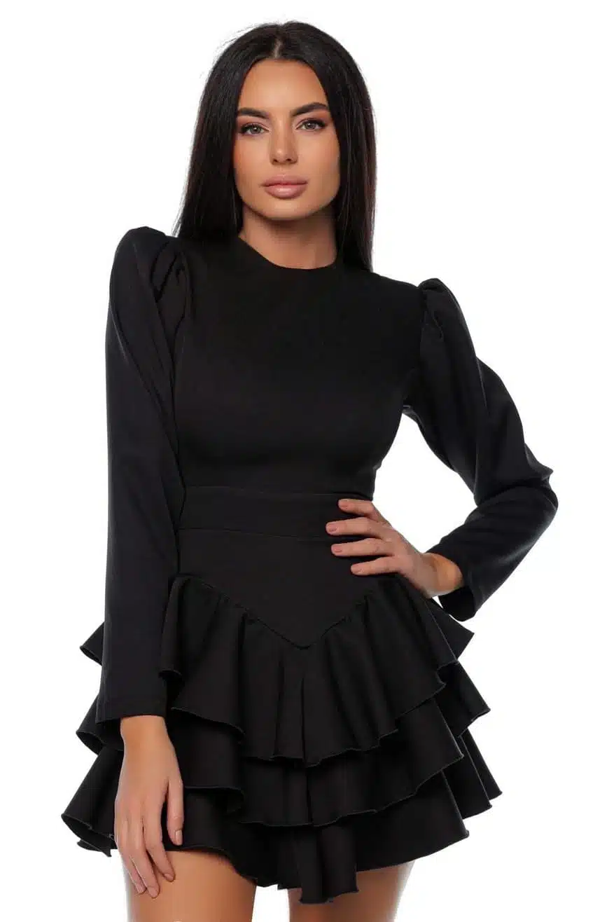 Elegant Dress 1 Elegant Dress detaliu volane rochie de zi si seara Romania — vedere din față