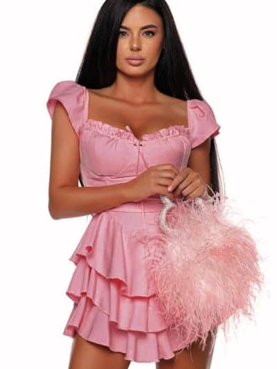 Revenge Dress rochie de festival cu volane Romania — vedere din față