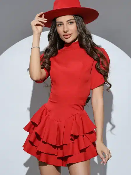 Orchid Dress rochie rosie cu croiala premium Romania