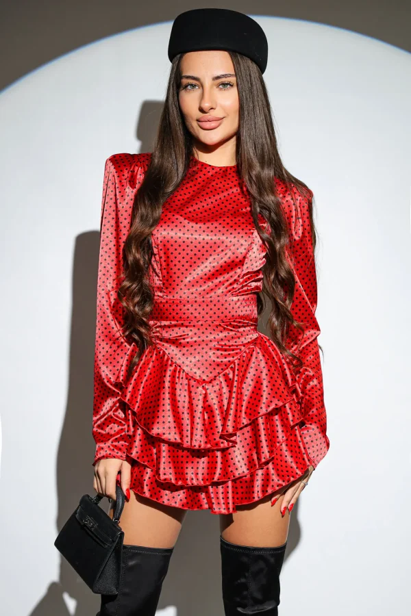 Rochie cu buline și volane - imagine 3