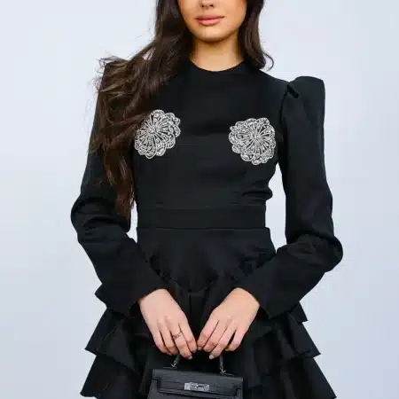 Diamond Ruffle dress rochie spectaculoasa de seara Romania — vedere din față