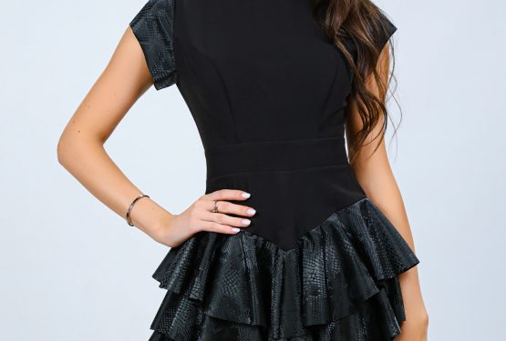 Phyton Mini Ruffle Dress rochie statement cu textura reliefata Romania