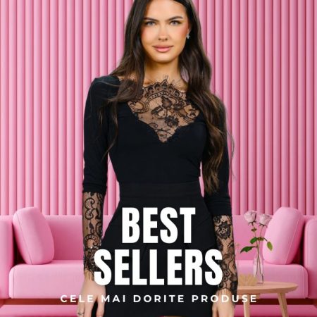 Bluză neagră cu dantelă florală - cele mai dorite produse Prive Boutique