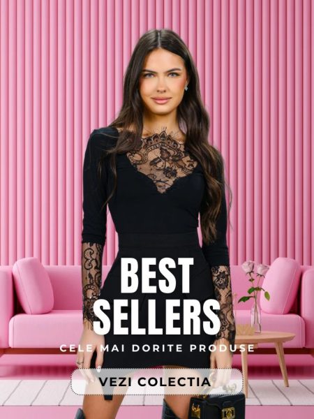 Bluză neagră cu dantelă florală - cele mai dorite produse Prive Boutique