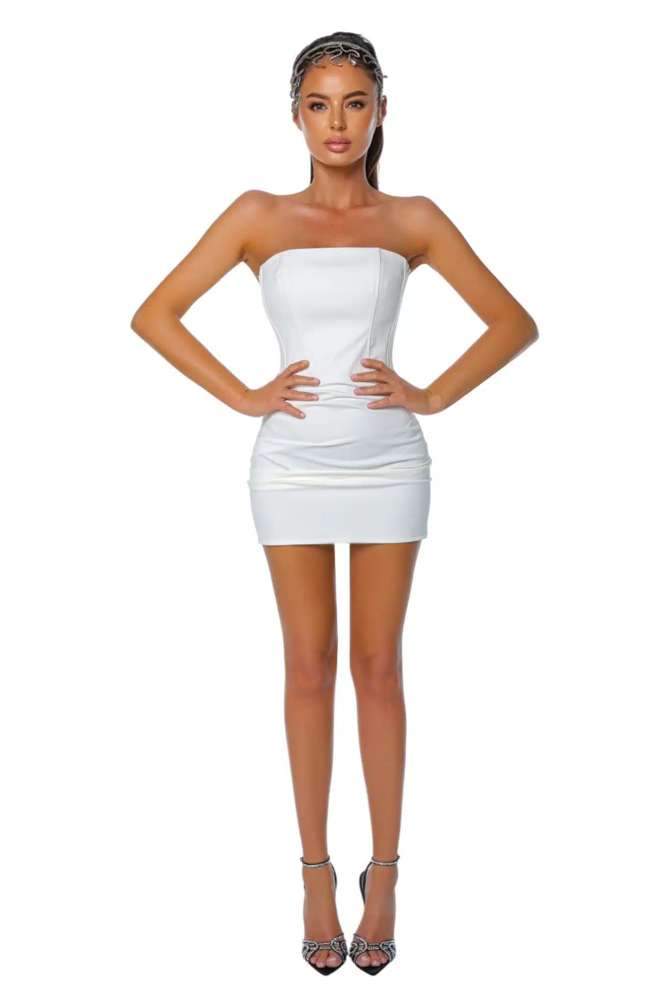 ICON DRESS 10 ICON DRESS rochie alba rochie simpla drreapta rochie sexy de zi rochie de seara se poate accesoriza cu noir cape