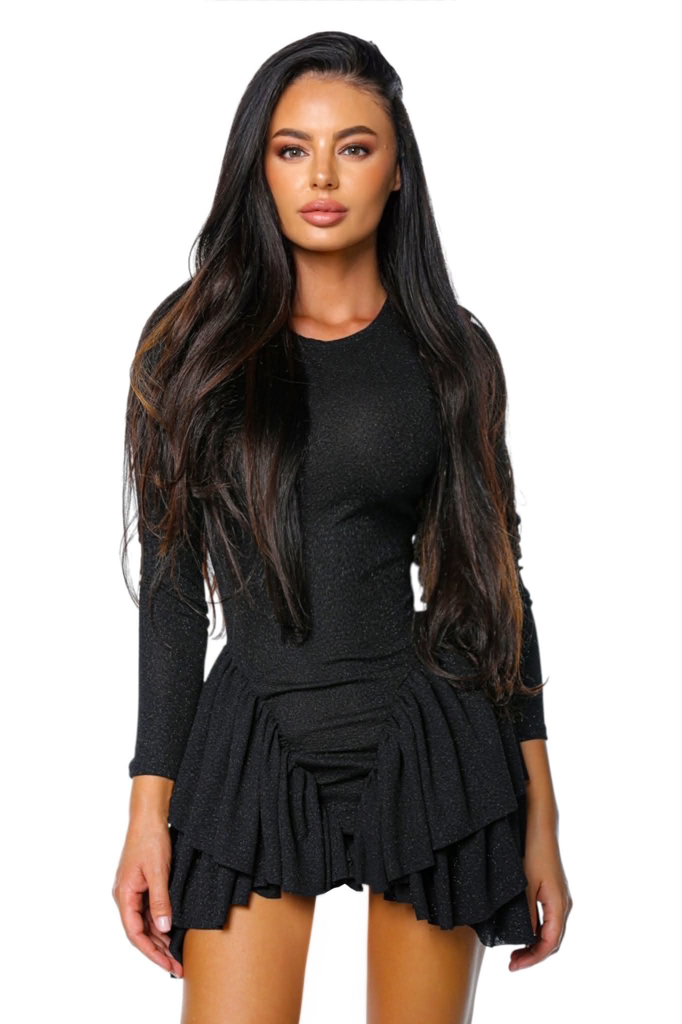 Sparkle Ruffle Dress M