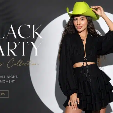 Ținută neagră cu volane din colecția Black Party PRIVE Boutique