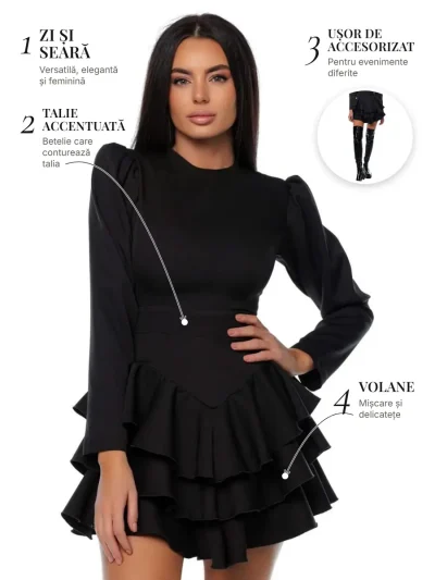 Elegant Dress PRIVE Boutique – detalii: zi și seară, talie accentuată, ușor de accesorizat și volane