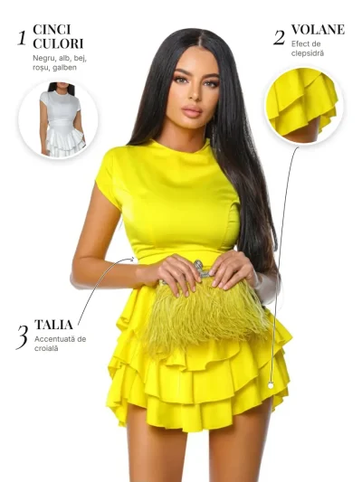 Monte Carlo Dress PRIVE Boutique – detalii: cinci culori, volane și talia