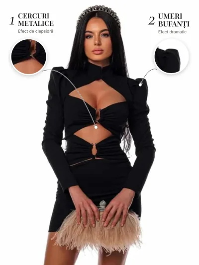 Pretty Baby Dress PRIVE Boutique – detalii: cercuri metalice și umeri bufanți